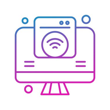 Nesnelerin internet konseptinin basit vektör simgesi