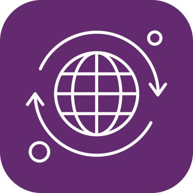 Dünya Düz Simgesi, Vektör illüstrasyonu