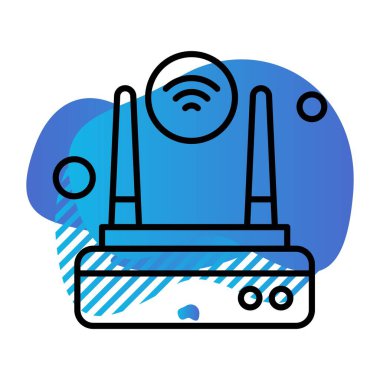 Nesnelerin internet konseptinin basit vektör simgesi