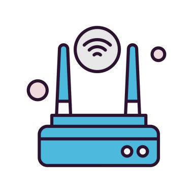 Nesnelerin internet konseptinin basit vektör simgesi