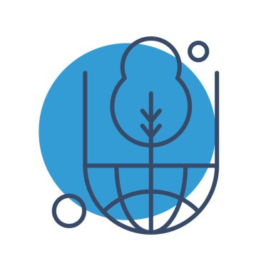 Dünya Düz Simgesi, Vektör illüstrasyonu