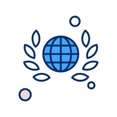 Dünya Düz Simgesi, Vektör illüstrasyonu