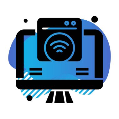 Nesnelerin internet konseptinin basit vektör simgesi