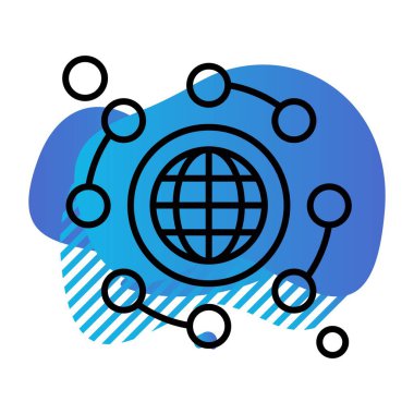 Vektör dünya ikonu, vektör, illüstrasyon, iş ve yönetim kavramı