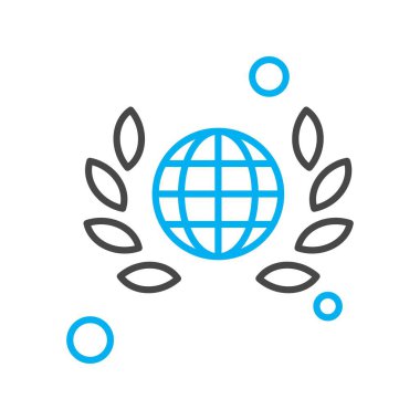 Dünya Düz Simgesi, Vektör illüstrasyonu