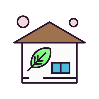  ev düz simgesi, vektör illüstrasyonu