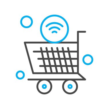 Nesnelerin internet konseptinin basit vektör simgesi