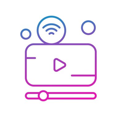 video ortam simgesi, vektör illüstrasyonu