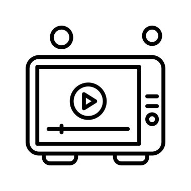 seo ve ortam simgesinin çizgi sanat vektör illüstrasyonu