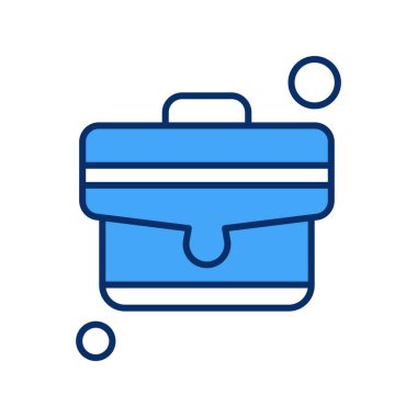 Beyaz arkaplanda izole edilmiş düz bir evrak çantası simgesi. okul sembolü illüstrasyonu.