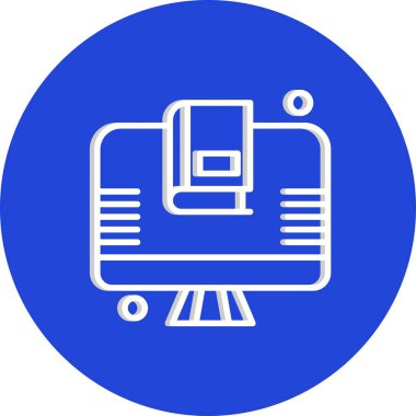 Vektör lcd simgesi, vektör, illüstrasyon, çevrimiçi eğitim kavramı