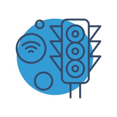 Nesnelerin internet konseptinin basit vektör simgesi