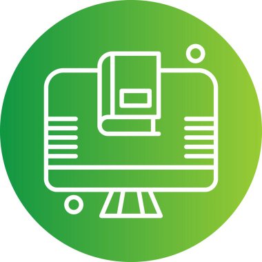 Vektör lcd simgesi, vektör, illüstrasyon, çevrimiçi eğitim kavramı