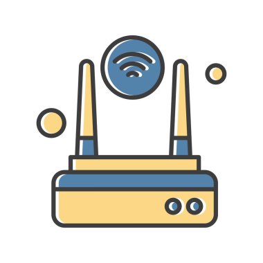 Nesnelerin internet konseptinin basit vektör simgesi