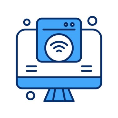 Nesnelerin internet konseptinin basit vektör simgesi