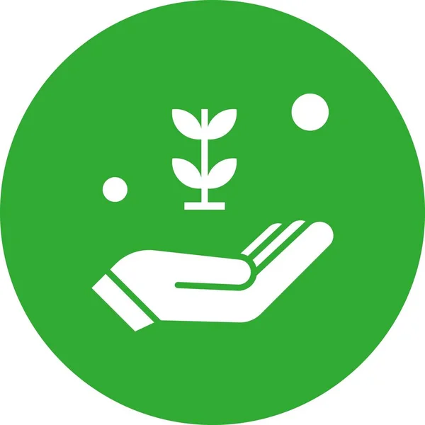 Verde Icono Planta Ecológica — Vector de stock