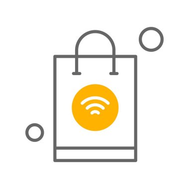 Nesnelerin internet konseptinin basit vektör simgesi