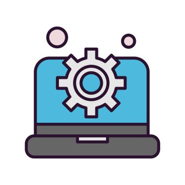  Vektör dizüstü bilgisayar simgesi, vektör, illüstrasyon, iş ve yönetim kavramı