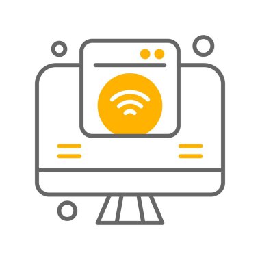 Nesnelerin internet konseptinin basit vektör simgesi