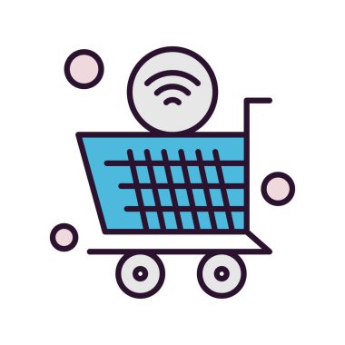 Nesnelerin internet konseptinin basit vektör simgesi