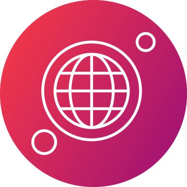 Dünya Düz Simgesi, Vektör illüstrasyonu