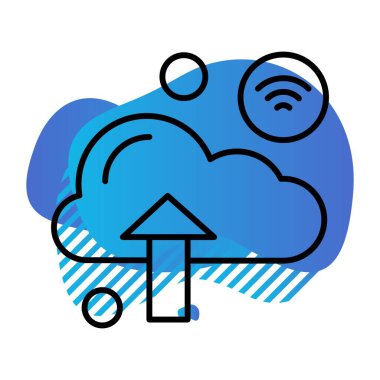 Nesnelerin internet konseptinin basit vektör simgesi