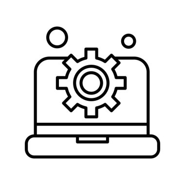 dizüstü bilgisayar simgesi, vektör illüstrasyonu