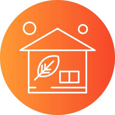  ev düz simgesi, vektör illüstrasyonu