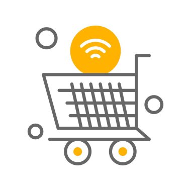 Nesnelerin internet konseptinin basit vektör simgesi