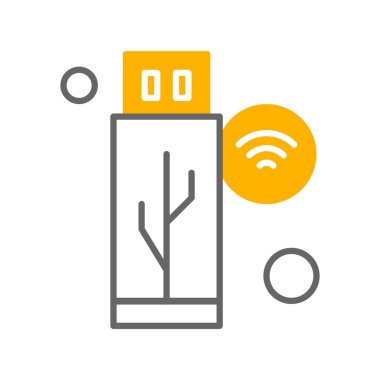 Nesnelerin internet konseptinin basit vektör simgesi