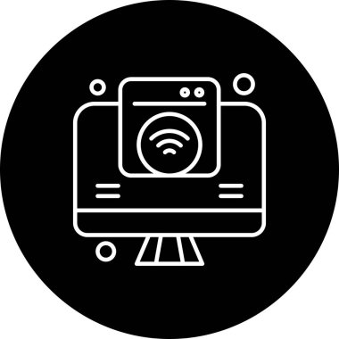 Nesnelerin internet konseptinin basit vektör simgesi