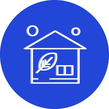  ev düz simgesi, vektör illüstrasyonu