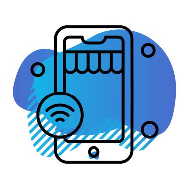 Nesnelerin internet konseptinin basit vektör simgesi