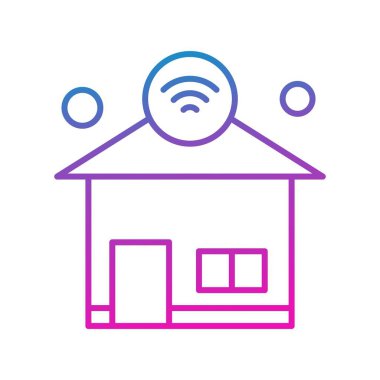  ev düz simgesi, vektör illüstrasyonu