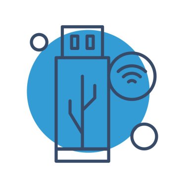 Nesnelerin internet konseptinin basit vektör simgesi