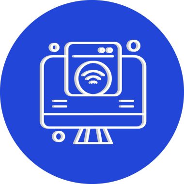 Nesnelerin internet konseptinin basit vektör simgesi