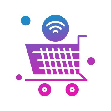 Nesnelerin internet konseptinin basit vektör simgesi