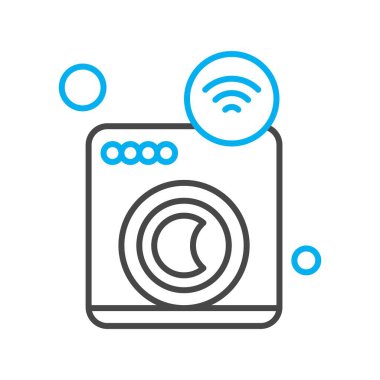 Nesnelerin internet konseptinin basit vektör simgesi