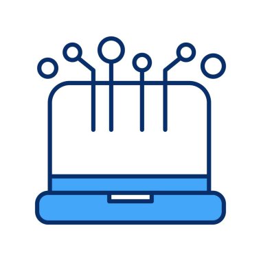 dizüstü bilgisayar simgesi, vektör illüstrasyonu