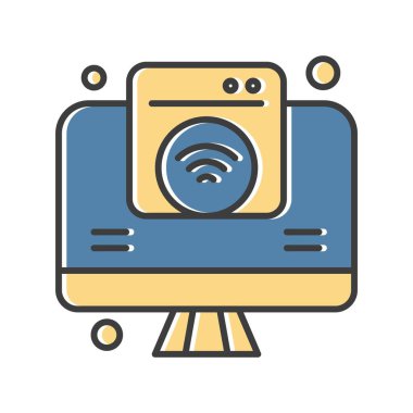 Nesnelerin internet konseptinin basit vektör simgesi