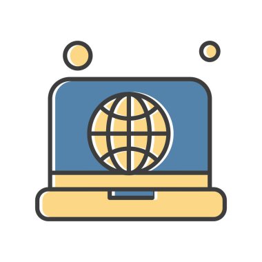 bilgisayar ve ağ simgesi, vektör illüstrasyonu