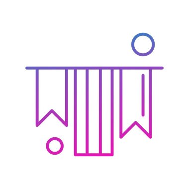 Bebek karyolası simgesi çizilmiş düz renkli. vektör illüstrasyonu