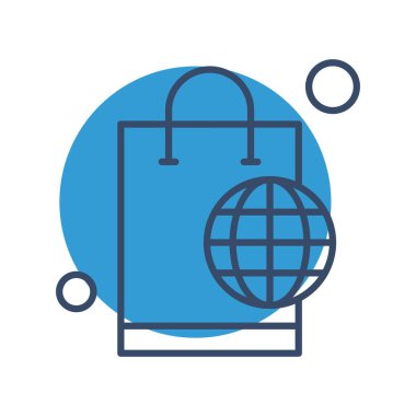 Alışveriş poşeti ikon vektör illüstrasyon tasarımı