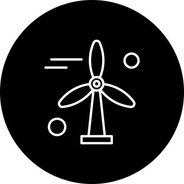 Yel değirmeni ikonu vektör illüstrasyonu