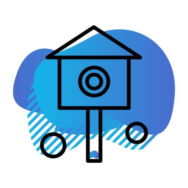 kuş evi ikonu vektör illüstrasyon grafik tasarımı