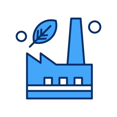 Beyaz arkaplan vektör illüstrasyonunda izole edilmiş düz biçimdeki fabrika simgesi