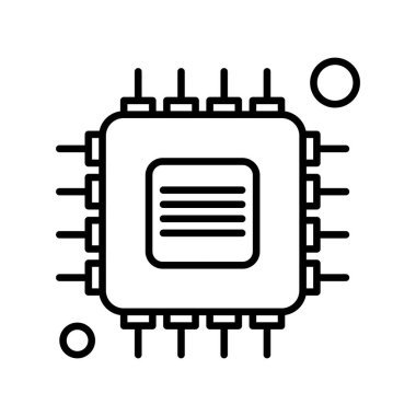 Cpu simge vektör illüstrasyonu