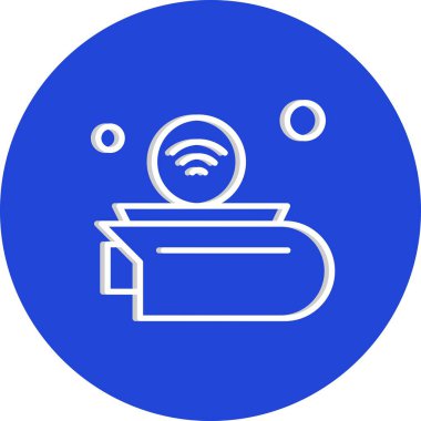 Modern b 'nin vektör illüstrasyonunda kablosuz ağ simgesi