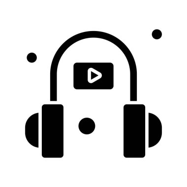 müzik çalar simgesi, vektör illüstrasyonu