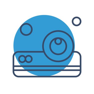 Mavi beyaz çizgi film uzaylısının vektör çizimi